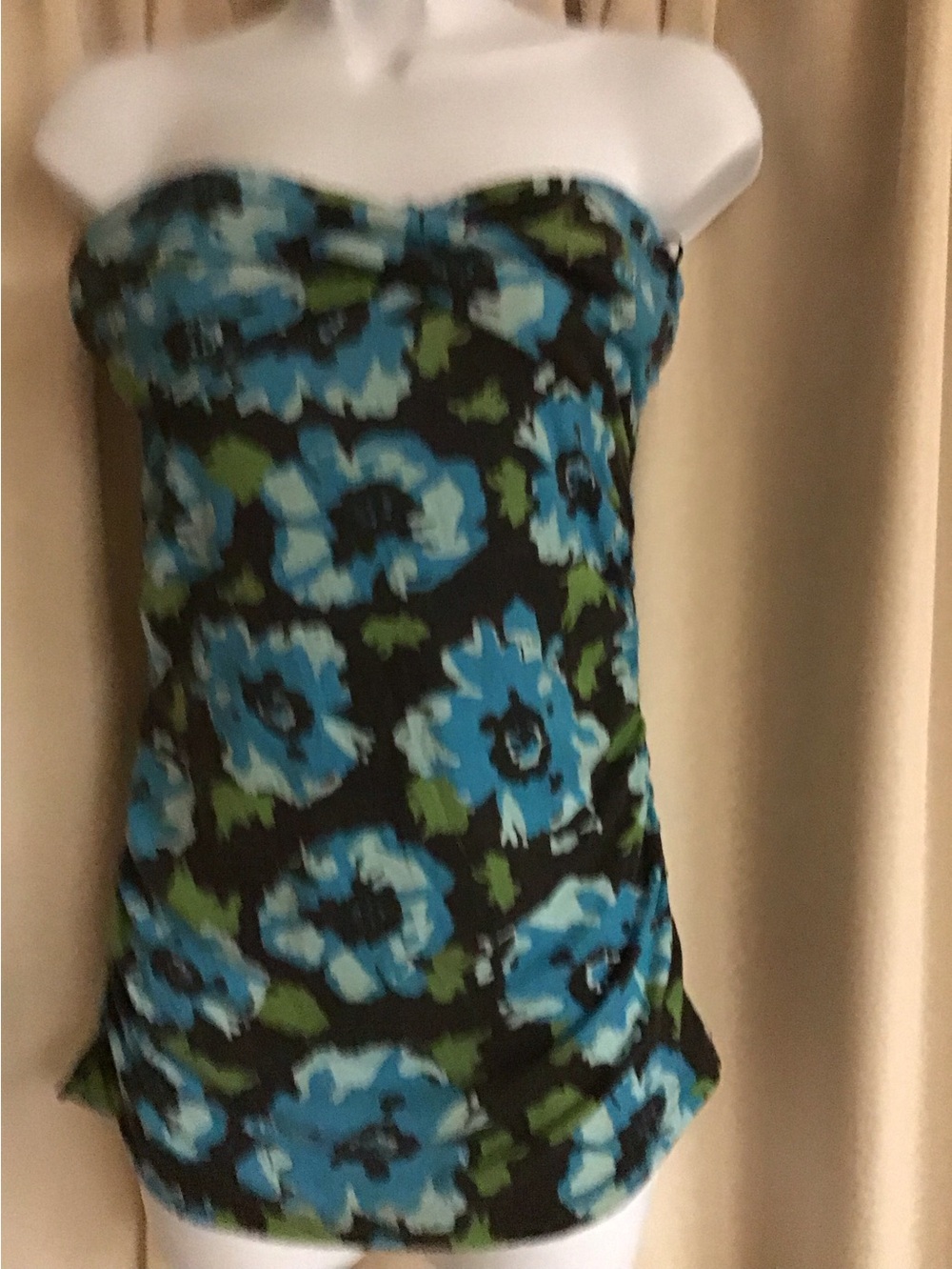 Rue21 Strapless Floral Camisole - Blue, Green on Black